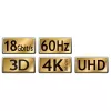 HDMI laidas MaxTrack C 215-1, HDMI A tipo į A tipą, 1 m, HDMI 2.1, 18 Gbit/s, juodas