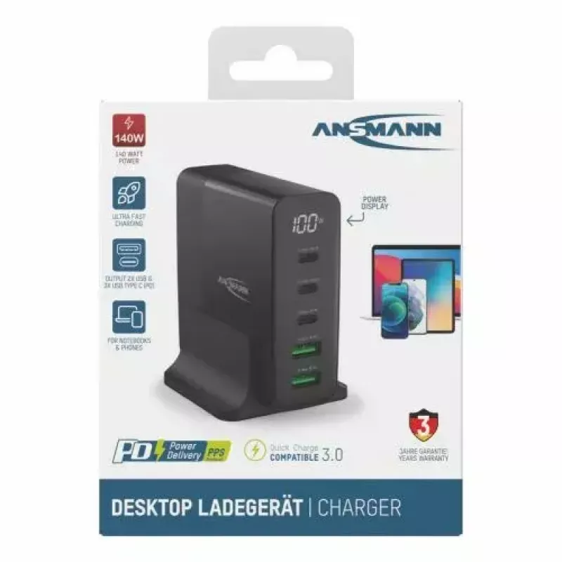 Vidinis įkroviklis Ansmann DC5140PD Universal Juodas USB Greitas Įkrovimas
