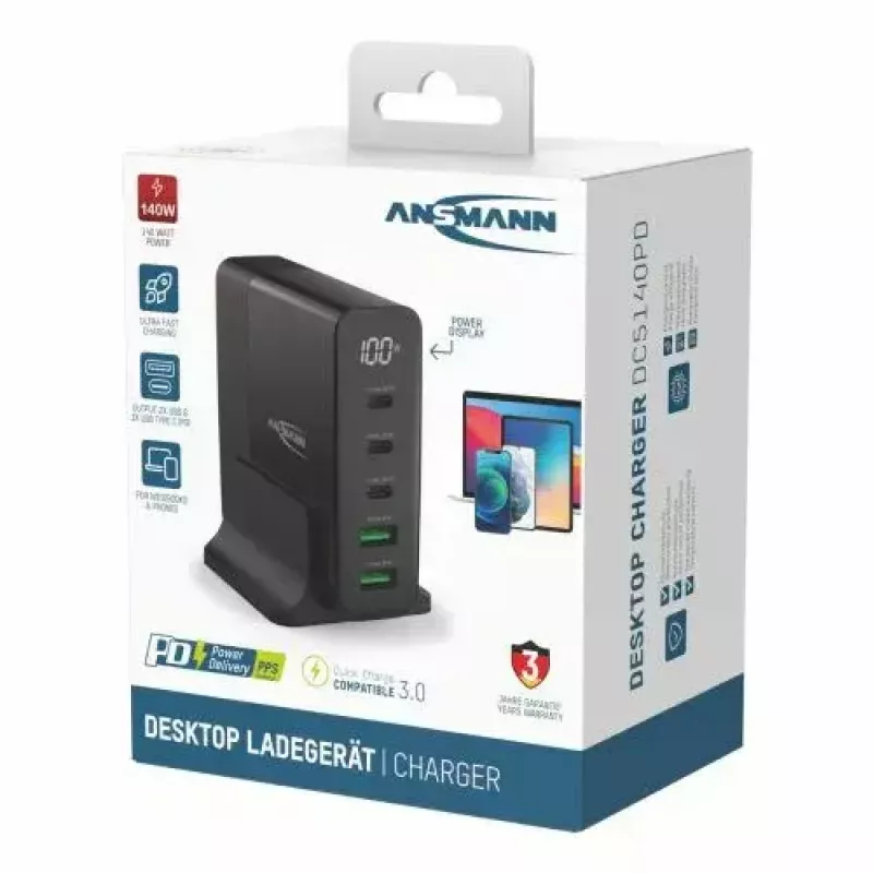 Vidinis įkroviklis Ansmann DC5140PD Universal Juodas USB Greitas Įkrovimas