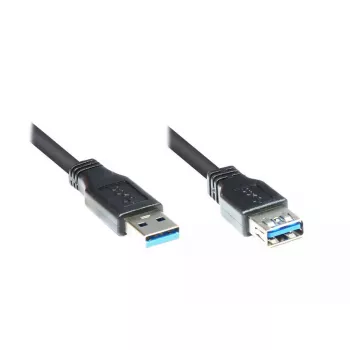 USB laidas Alcasa 5m USB 3.0 A USB 3.2 Gen 1 juodas