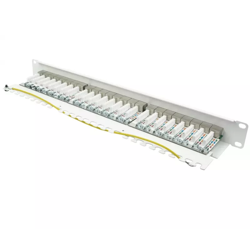 Patch Panel Alcasa GC-N0146 0.5U 24 prievadų RJ-45 Cat6a 10 Gigabit Ethernet