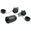 RJ45 jungtis Alcasa IC06-R102 juoda varis plastikas silikagelis
