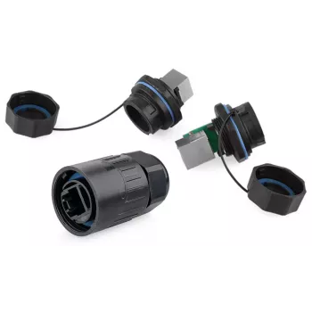 RJ45 jungtis Alcasa IC06-R102 juoda varis plastikas silikagelis