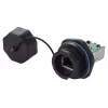 RJ45 jungtis Alcasa IC06-R102 juoda varis plastikas silikagelis