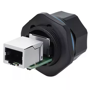 RJ45 jungtis Alcasa IC06-R102 juoda varis plastikas silikagelis