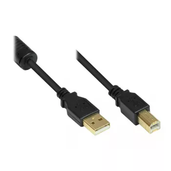 USB laidas Alcasa GC-M0079 0,5 m USB A USB B juodas
