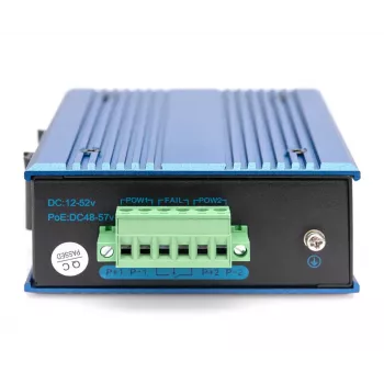 Digitus 4 prievadų greitas Ethernet tinklo PoE jungiklis pramoninis nevaldomas 1 SFP aukštutinė jungtis