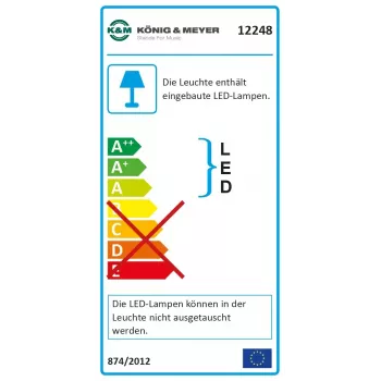 Šviestuvas natoms König & Meyer 12248-000-55 LED baterija/maitinimas juodas