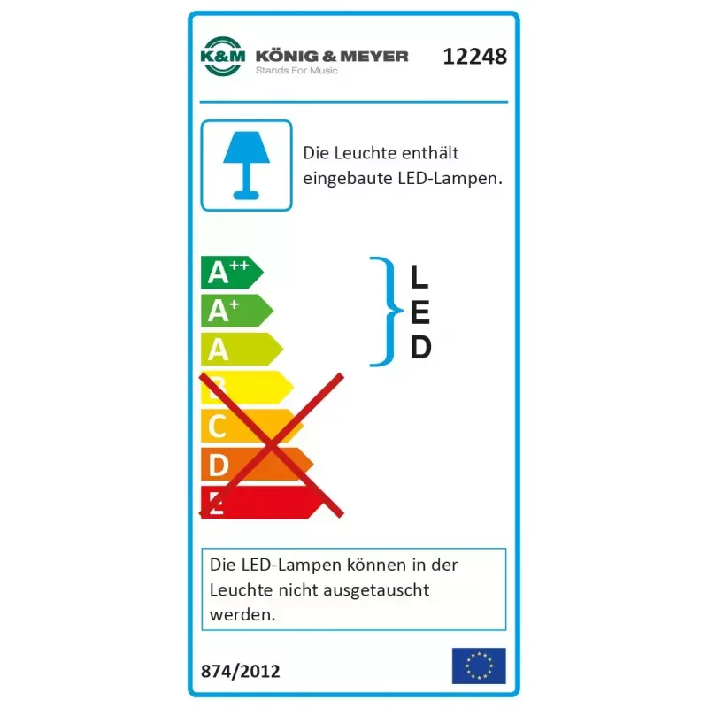 Šviestuvas natoms König & Meyer 12248-000-55 LED baterija/maitinimas juodas