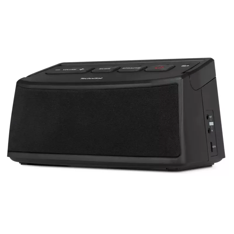 Nešiojamas stereo garsiakalbis TECHNISAT ISIBOX 1 — 4 W RMS, laidinis ir belaidis, įmontuota baterija, USB-C, juodas