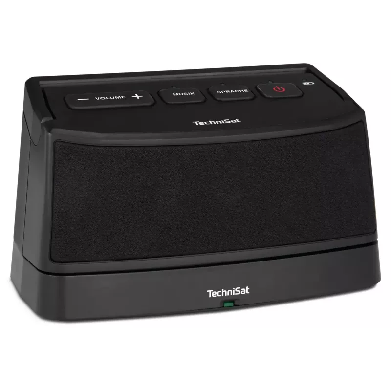 Nešiojamas stereo garsiakalbis TECHNISAT ISIBOX 1 — 4 W RMS, laidinis ir belaidis, įmontuota baterija, USB-C, juodas