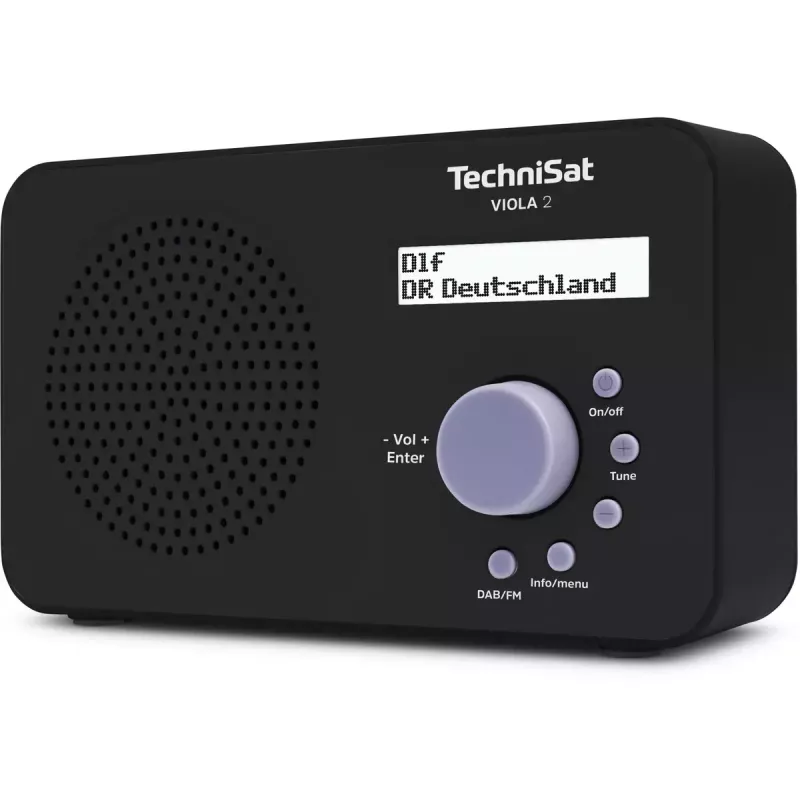 Nešiojamas radijas TECHNISAT VIOLA 2 – DAB+ ir FM, LCD ekranas, 1 W, 3,5 mm lizdas, juodas