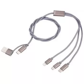 USB-C į USB-A įkrovimo laidas TROIKA CBL30/GY, 1 m, pilkas