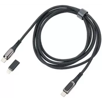 Įkrovimo laidas TROIKA SPEEDY XL juodas – USB įkrovimo ir duomenų laidas, modelis CBL20/BK