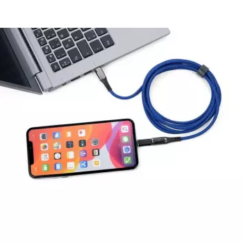 Įkrovimo laidas TROIKA SPEEDY XL USB-C 2 m mėlynas