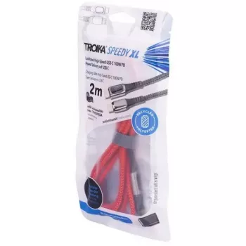 Įkrovimo laidas TROIKA SPEEDY XL Red – patvarus USB kabelis, modelis CBL20/RD