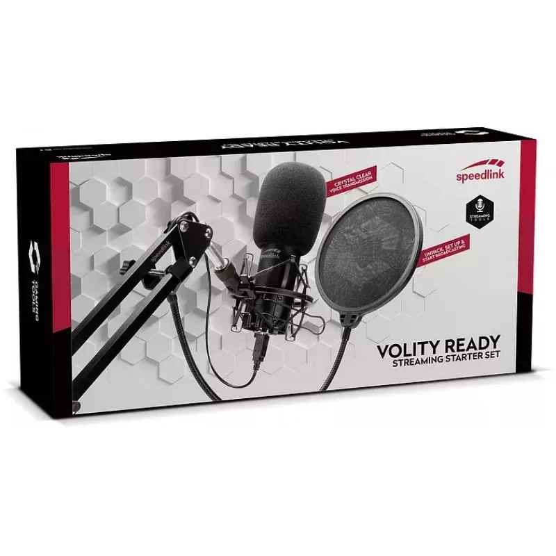 Studijinis mikrofonas SPEEDLINK Volity Ready Black