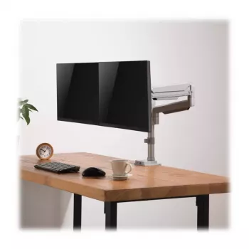Dviejų monitorių laikiklis su dujine spyruokle Tripp Lite (EATON) DDR1732DAL, 13–34 colių, spaustuvas arba per angą, USB ir garso prievadai, sidabrinis