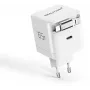 RealPower GaN Įkroviklis 65W, 65 vatų, du USB-C prievadai, baltas