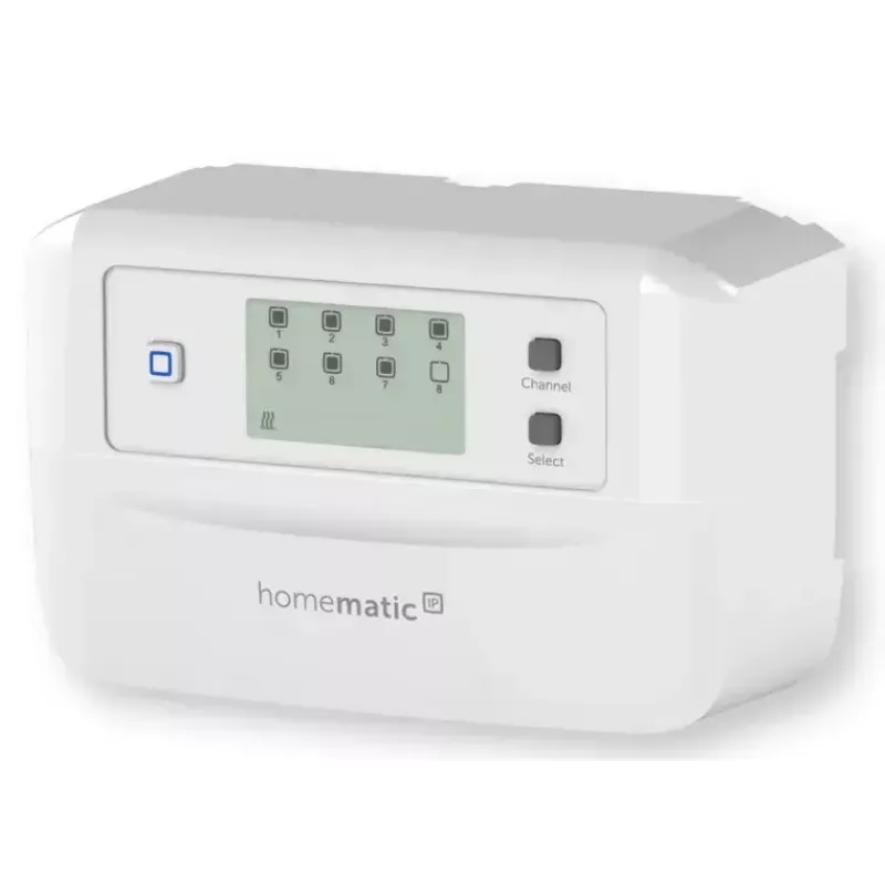 Grindinio šildymo valdiklis 8 kanalų motorizuotas, eQ-3 Homematic IP, skaitmeninis termostatas (RF, AC 230 V)