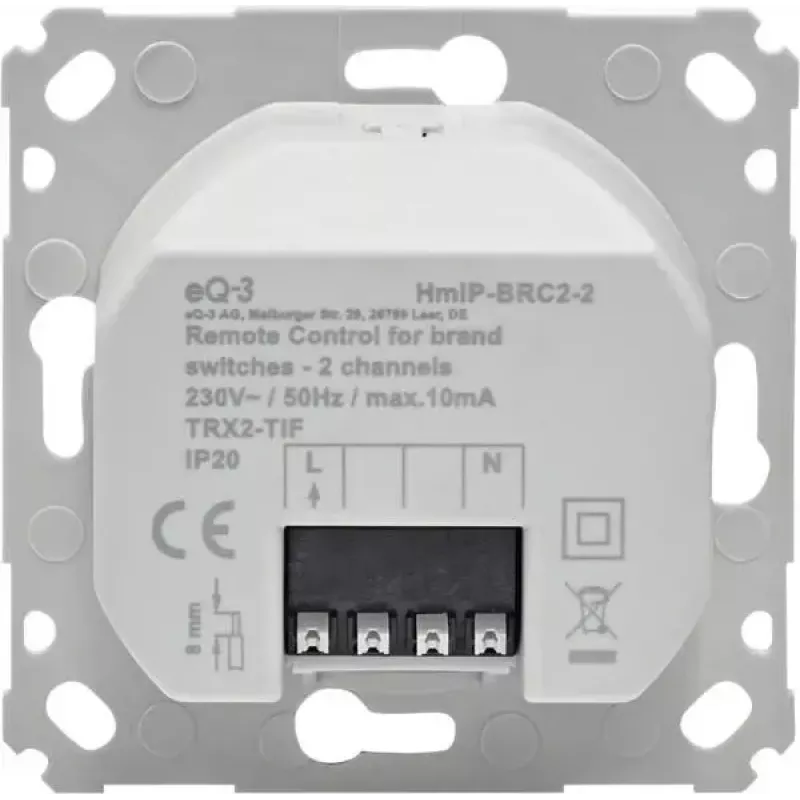 Priedas elektros jungikliui eQ-3 Homematic IP 161839A0, baltas, 71×71×37 mm