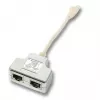 EFB Elektronik K5123.015 T-adapteris, Cat.5e 10/100BaseT/ISDN, RJ45 į 2x RJ45, 0,15 m, sidabrinis/baltas