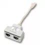 EFB Elektronik K5123.015 T-adapteris, Cat.5e 10/100BaseT/ISDN, RJ45 į 2x RJ45, 0,15 m, sidabrinis/baltas