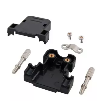 Jungtis EFB Elektronik 29415.1 – D-sub 9 kontaktų, juodo plastiko, išorinis Ø 6 mm, 31×32 mm