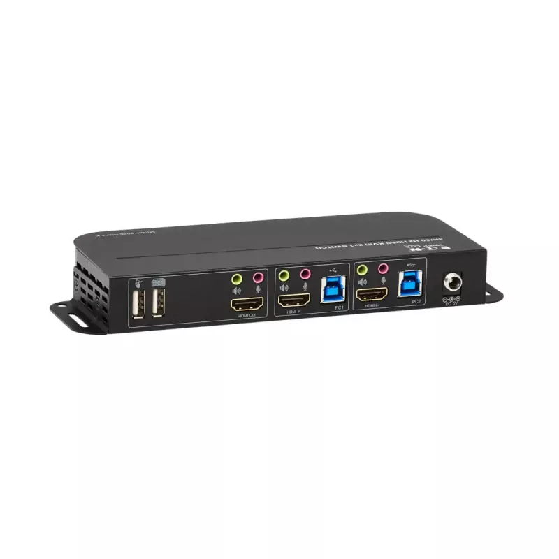 KVM jungiklis 2 prievadai HDMI/USB Tripp Lite B005-HUA2-K — 4K 60 Hz, HDR, HDCP 2.2, IR, USB bendrinimas, 1,2 m laidai