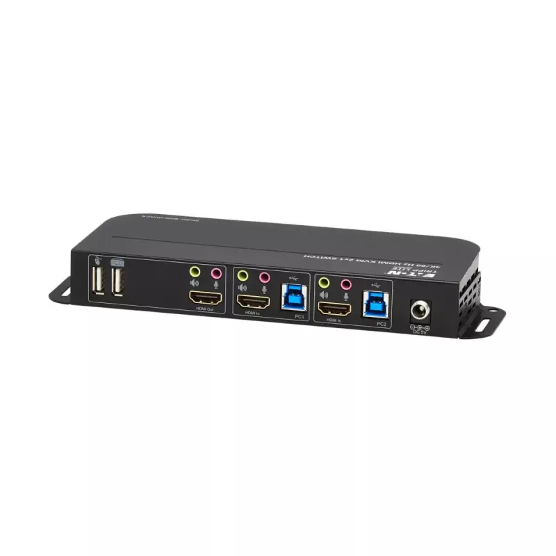 KVM jungiklis 2 prievadai HDMI/USB Tripp Lite B005-HUA2-K — 4K 60 Hz, HDR, HDCP 2.2, IR, USB bendrinimas, 1,2 m laidai