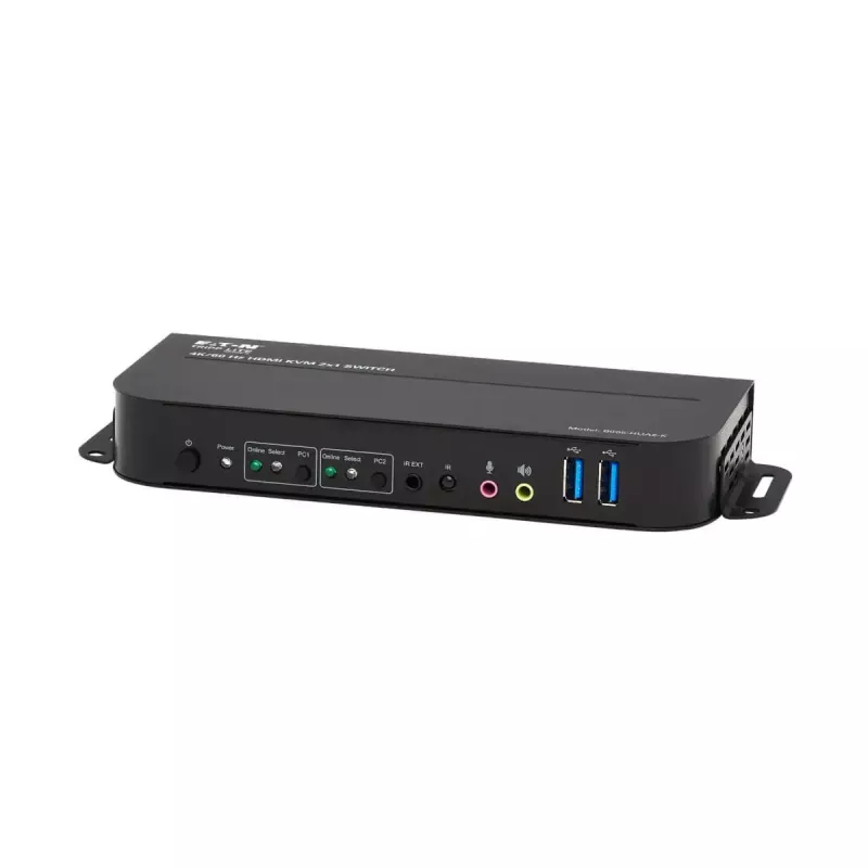 KVM jungiklis 2 prievadai HDMI/USB Tripp Lite B005-HUA2-K — 4K 60 Hz, HDR, HDCP 2.2, IR, USB bendrinimas, 1,2 m laidai