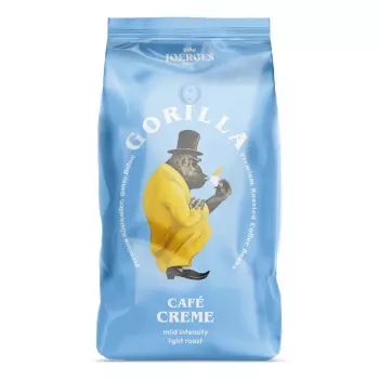 Kavos pupelės Gorilla Joerges Café Creme 1 kg – šviesus skrudinimas, sveikos pupelės