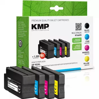 KMP 1747,4005 MultiPack H166VX juodi, cyan, magenta, geltoni rašalo kasetės, suderinamos su HP 953XL