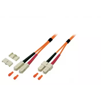 Šviesolaidinis kabelis EFB Elektronik O6413.25 — OM2 50µm, SC–SC, 25 m, pilnas dupleksas, oranžinis