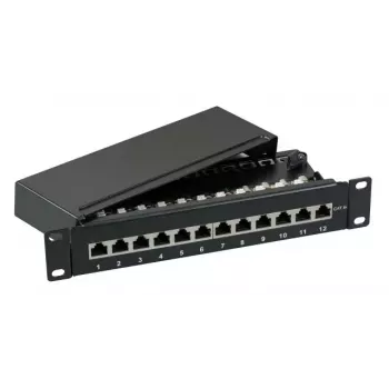 Patch panel EFB Elektronik 37737.12, 1U, 12 prievadų, Cat6a, pilka