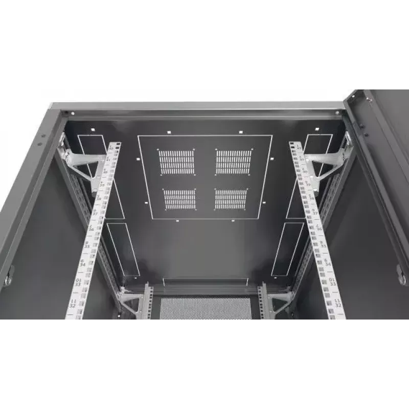 EFB Elektronik PRO 42U 19" serverio spintelė, 800x1000 mm, perforuotomis priekinėmis ir galinėmis durelėmis, šviesiai pilka RAL 7035