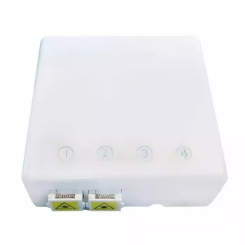 Tinklo jungiamoji dėžutė EFB Elektronik FTTH-BOX-IN-6, plastikinis korpusas, 80×80×28 mm, balta