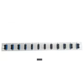 Priedas pataiso skydui EFB Elektronik SB-FP-12SC-D-V-OM3 — 1U montavimas į stelažą, 12 SC, pilka, 432×13×43.5 mm
