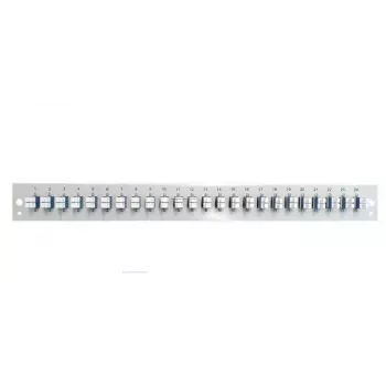 Priedas skydo prievadams EFB Elektronik SB-FP-24SC-S-OM3 — 1U stovas, 24 SC OM3 prievadai, pilka, 432×13×43,5 mm