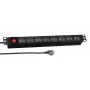 EFB 19 colių 1.5U maitinimo juosta su 18x USB ir jungikliu, juoda (EK631USB.1,5)