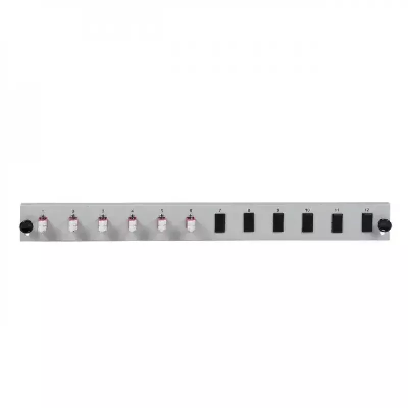 Priekinis skydelis pluoštinėms dėžėms EFB Elektronik SB-FP-6SC-S-OS2 — 1U stelažinis, 432×13×43,5 mm, pilkas