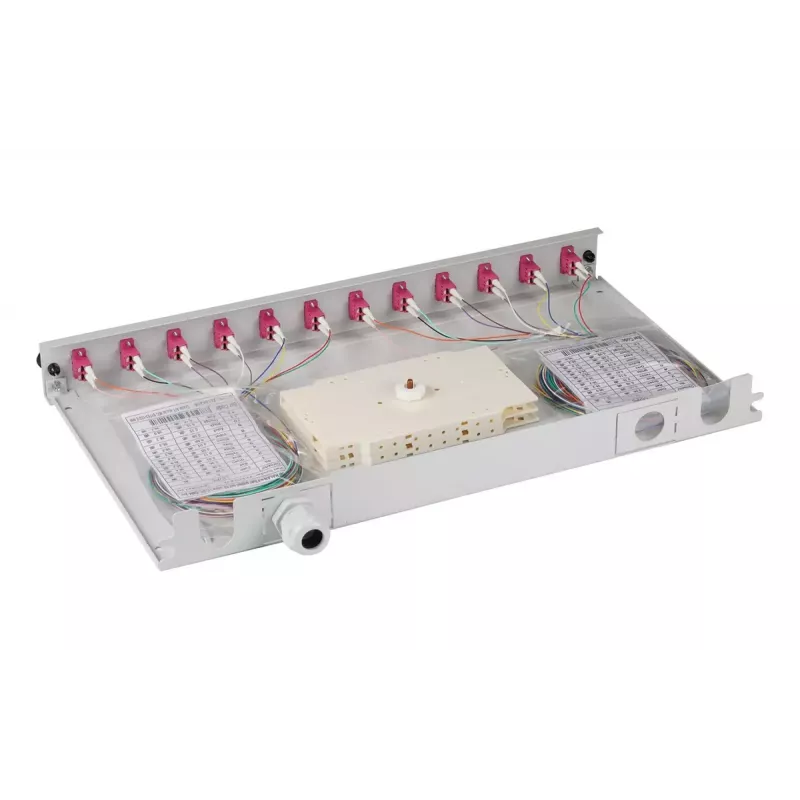 Patch panel EFB Elektronik B71901L48OM4 1U LC OM4 pilka