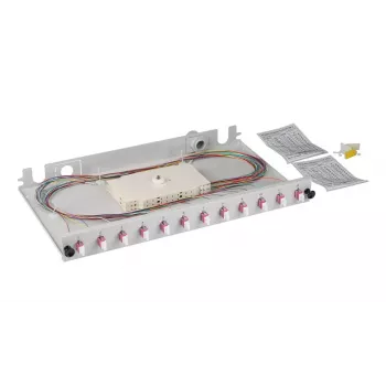 Patch panel EFB Elektronik BA71901L24OM4 1U LC OM4 pilkas metalinis stovo montavimui