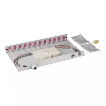 Patch panel EFB Elektronik BA71901L24OM4 1U LC OM4 pilkas metalinis stovo montavimui