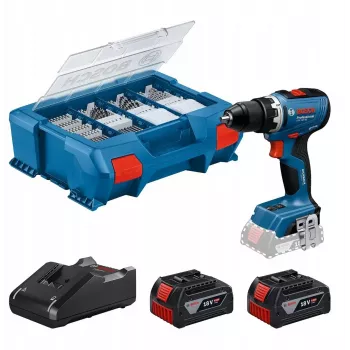 Belaidis gręžtuvas-suktuvas Bosch GSR 18V-65, 18 V, komplektas su 2x 4,0 Ah akumuliatoriais ir L-Boxx dėže