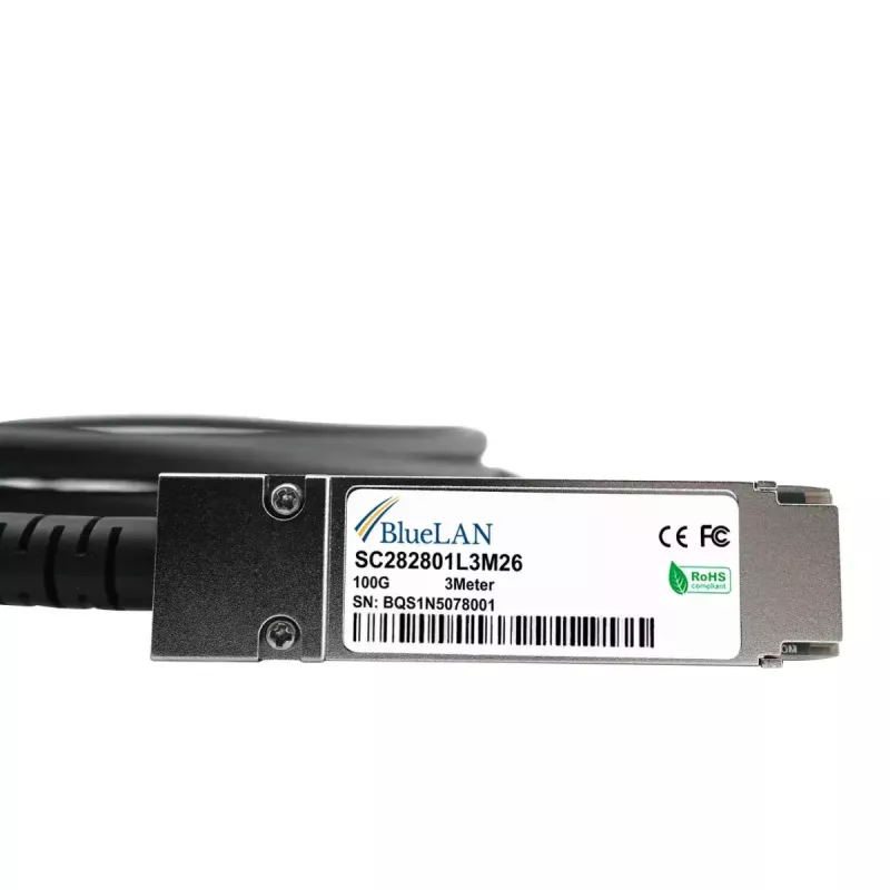 DAC kabelis BlueOptics FN-CABLE-QSFP28-1-BL QSFP28 QSFP28 InfiniBand 1 m Juodas