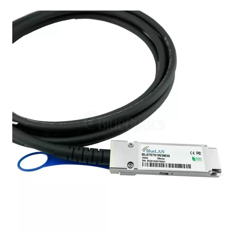 DAC kabelis BlueOptics QSFP-200G-C3M-BL 3 m QSFP56 juodas