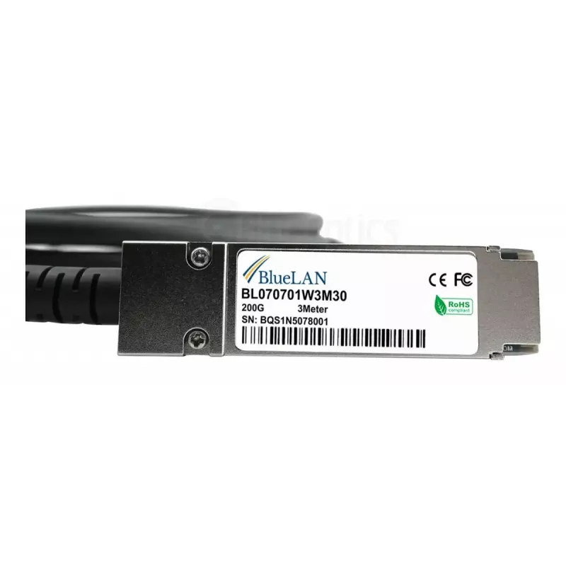 DAC kabelis BlueOptics QSFP-200G-C3M-BL 3 m QSFP56 juodas