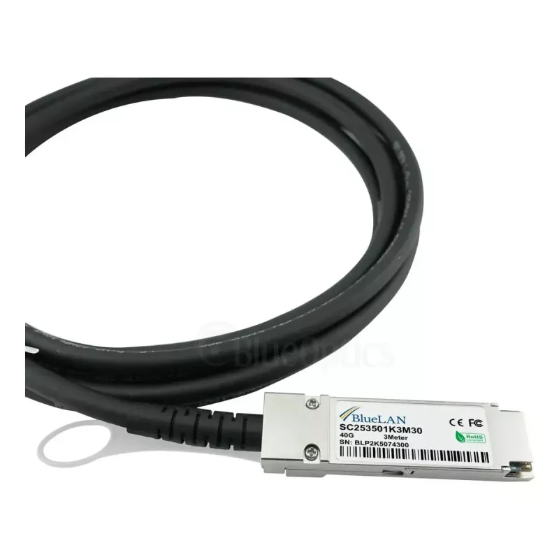 BlueOptics JG330A-BL QSFP 4 x SFP+ InfiniBand 3 m juodas tinklo kabelis