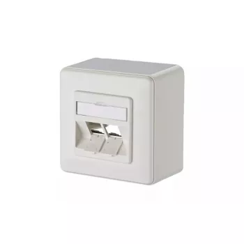 Sieninis lizdas 2 x RJ-45 METZ CONNECT 130B10D20002-E Baltas